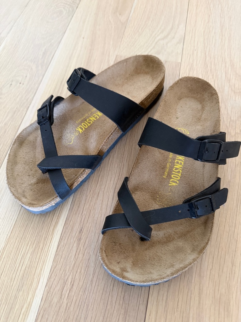 Birkenstock Black Cross-Strap Cork Footbed Sandals - Picture 5 of 5